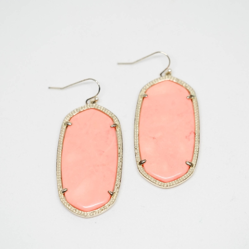 Large Coral Pink Kendra Scott Earrings
